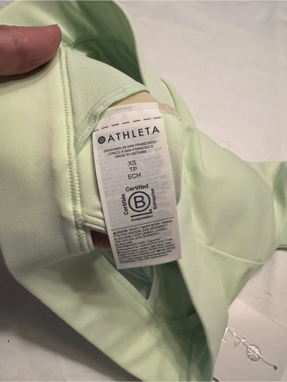 Athleta Pale Green Interval Sports Bra Size XS NWT - Picture 4 of 4